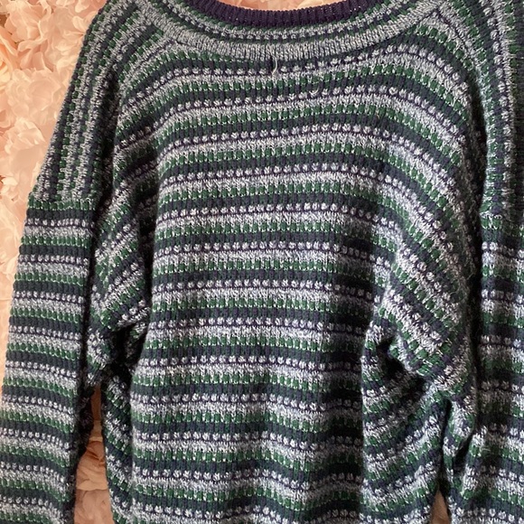 Vintage Blue and Green Sweater - Picture 3 of 4